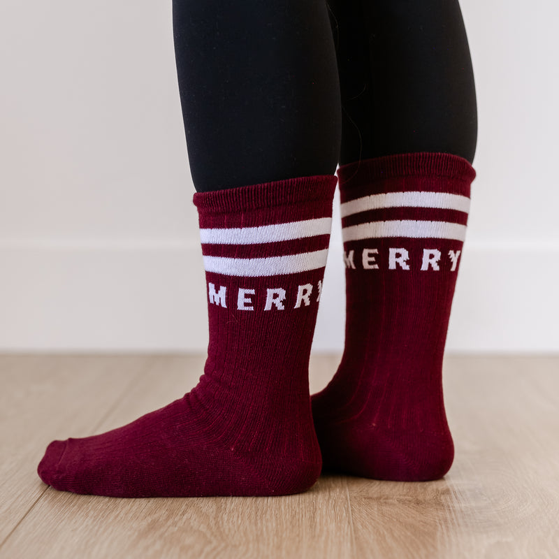 LMSS® CREW SOCKS - Maroon MERRY