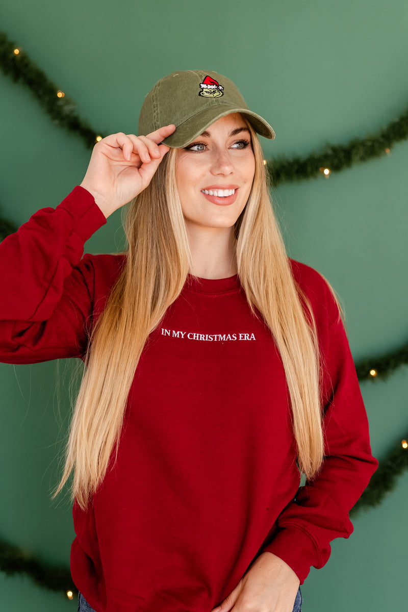 Embroidered BASIC Fleece - Maroon - In My Christmas Era