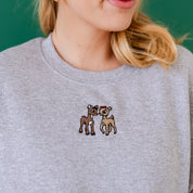 Embroidered BASIC Fleece - Gray - Reindeer Love Little Mama Shirt Shop LLC