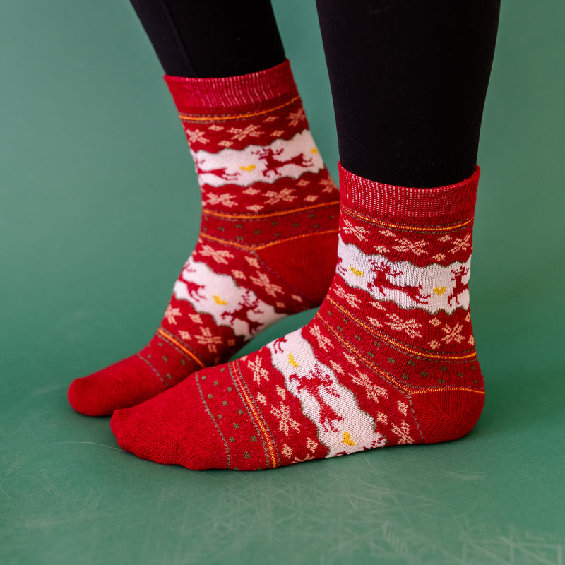 LMSS® CREW SOCKS - Red Reindeer