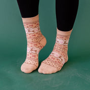 LMSS® CREW SOCKS - Cream Reindeer Little Mama Shirt Shop