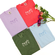 Embroidered Comfort Colors Tee - Spring Flowers Little Mama Shirt Shop LLC