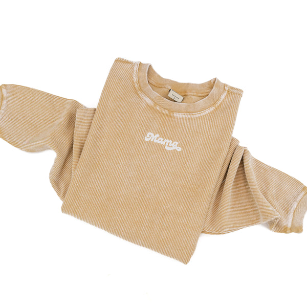 Latte Corded Sweatshirt - Embroidered - Mama - (Easter Version)