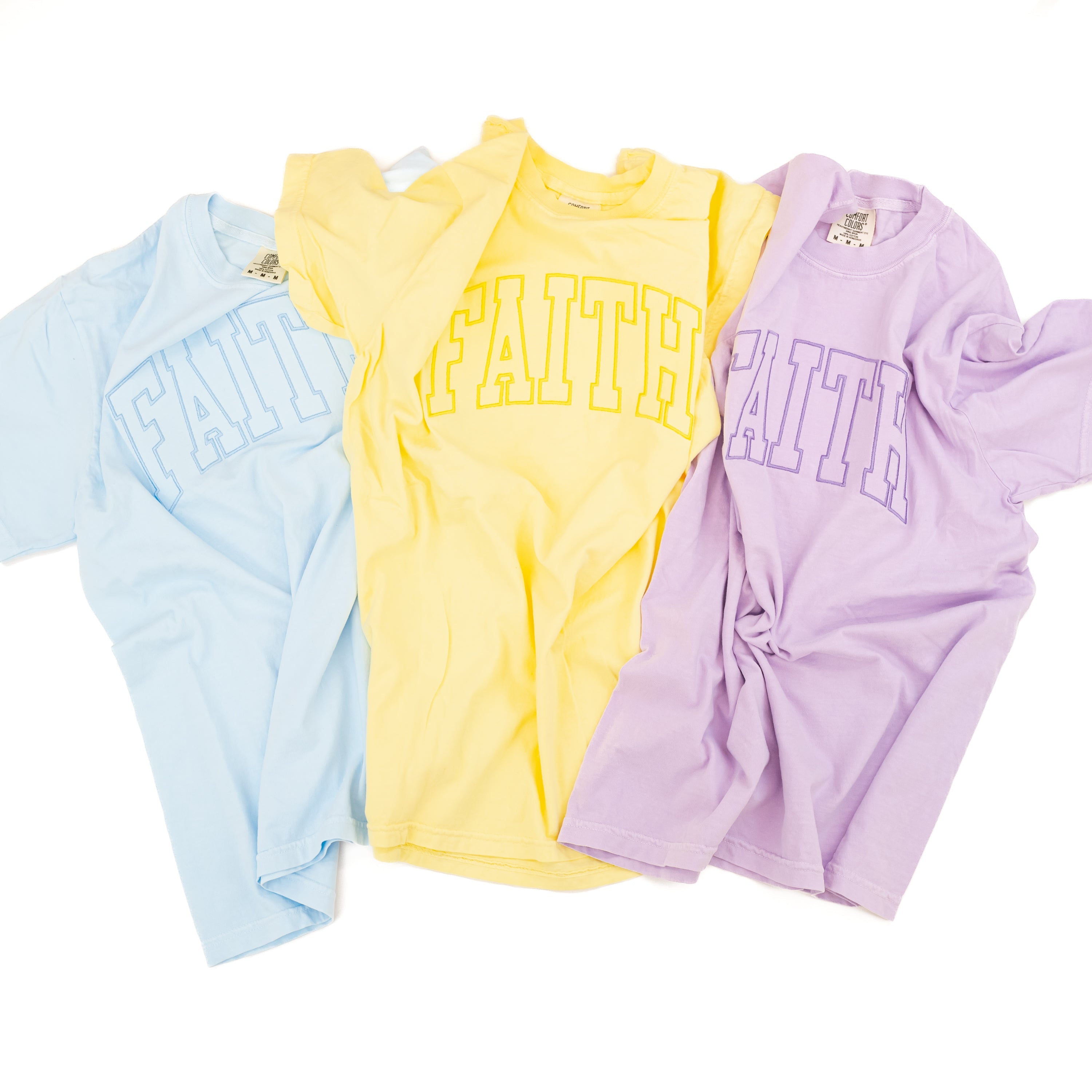 Embroidered Comfort Colors Tee - Tone on Tone - Arched Faith Little Mama Shirt Shop LLC