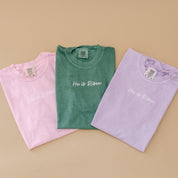 Embroidered Comfort Colors Tee - He Is Risen Little Mama Shirt Shop LLC