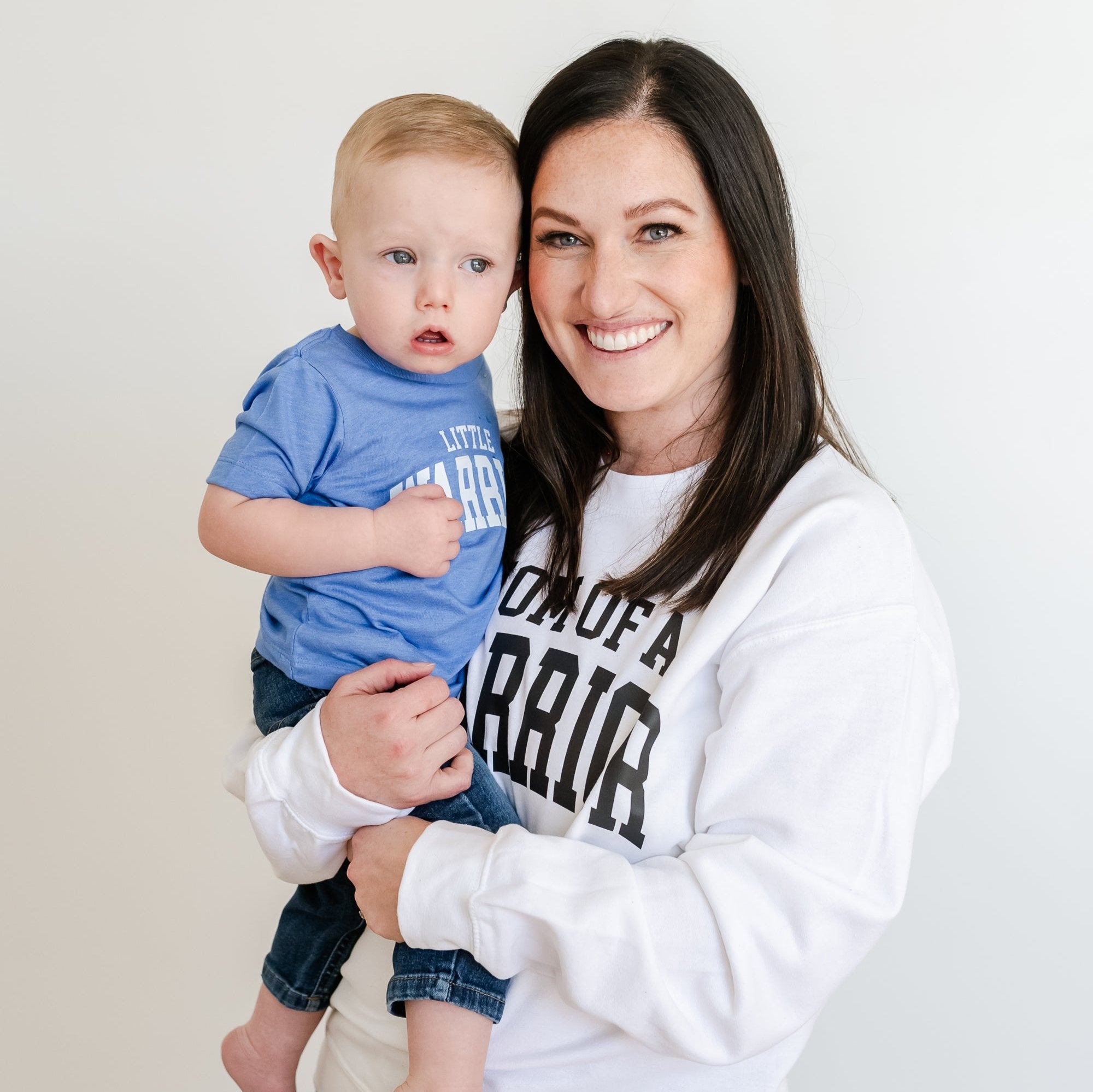 Mom of a Warrior - Varsity - BASIC FLEECE CREWNECK