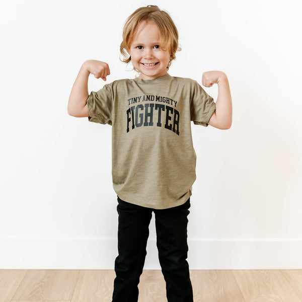 Tiny and Mighty Fighter - Varsity - Short Sleeve Child Shirt