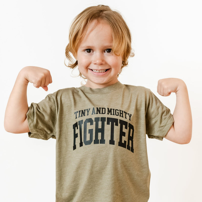 Tiny and Mighty Fighter - Varsity - Short Sleeve Child Shirt