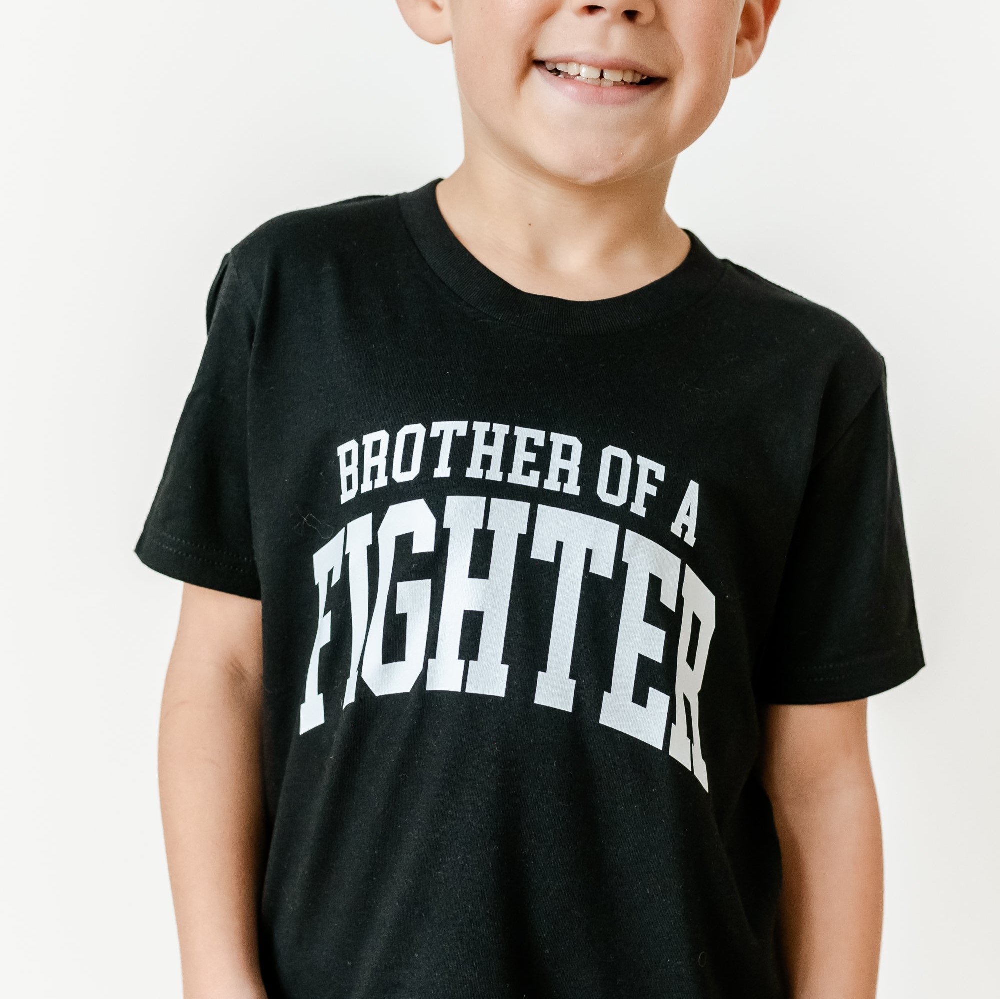 Brother of a Fighter - Varsity - Child Tee Little Mama Shirt Shop