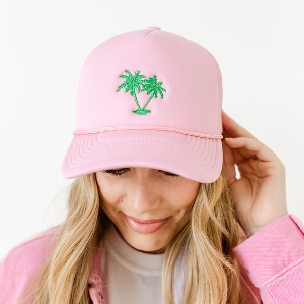 FOR OUR SUMMER GIRLIES - PALM TREE TRUCKER HAT