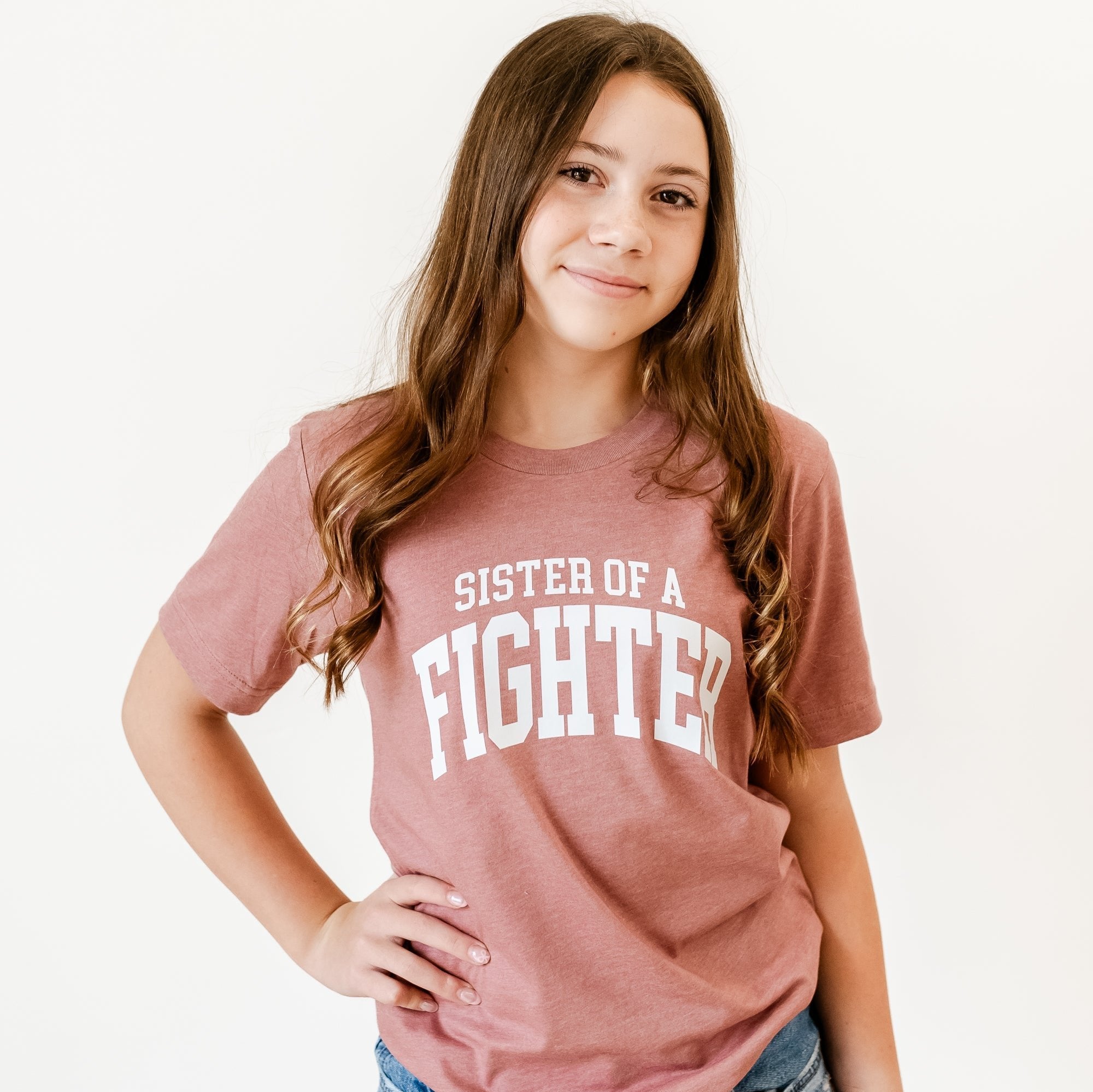 Sister of a Fighter - Varsity - Child Tee Little Mama Shirt Shop