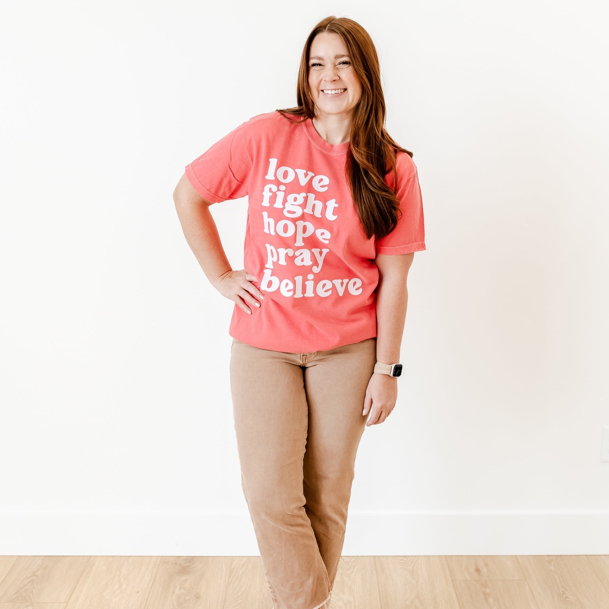 Love Fight Hope Pray Believe - Comfort Colors Tee Little Mama Shirt Shop