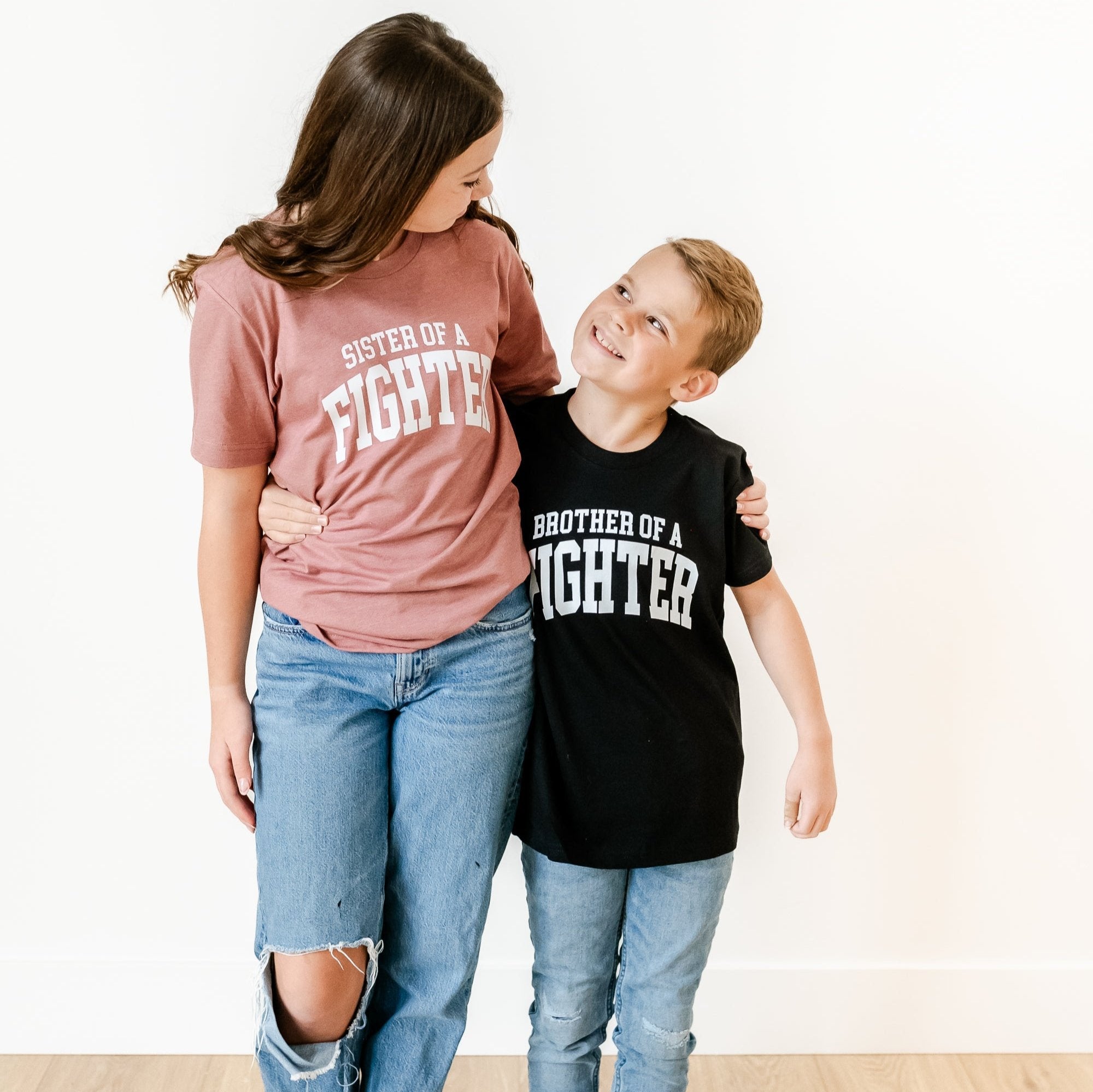 Sister of a Fighter - Varsity - Child Tee Little Mama Shirt Shop