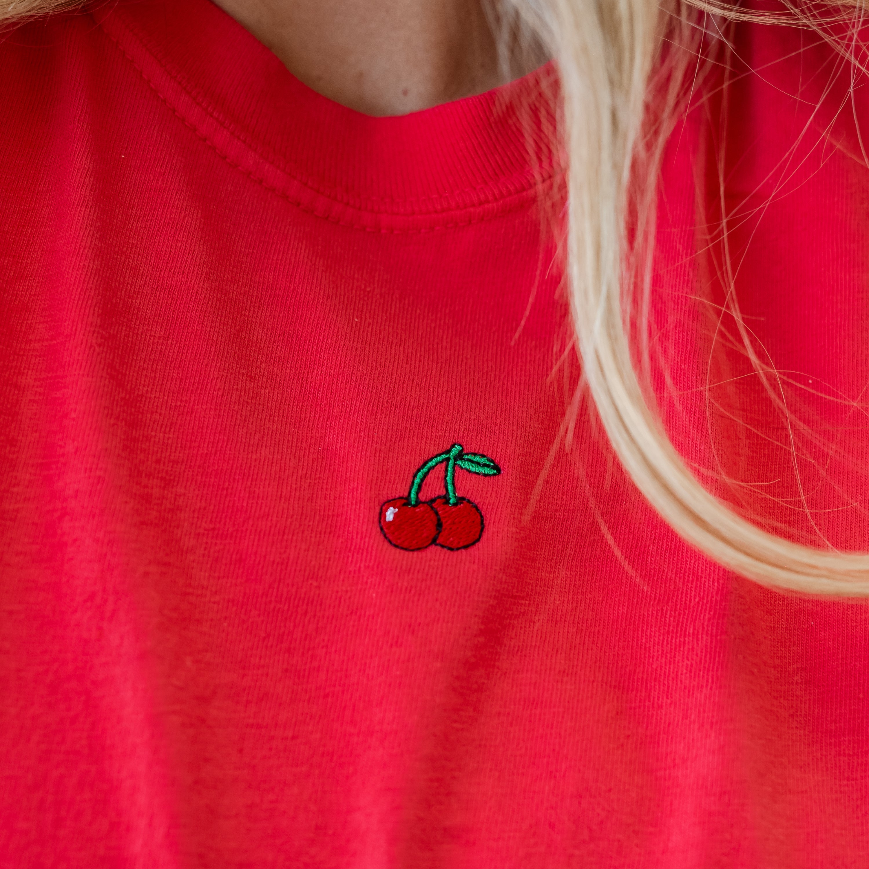 Embroidered Comfort Colors Tee - Mini Symbol (centered) - I'm Just a Girl Collection Little Mama Shirt Shop LLC