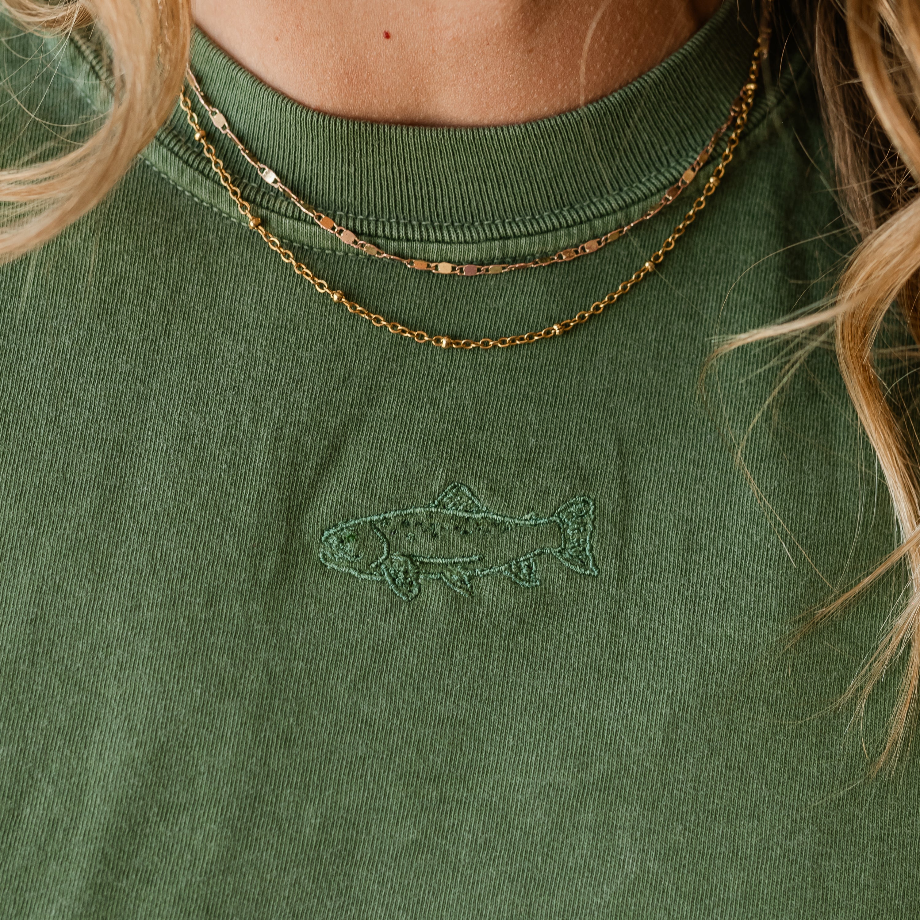 Embroidered Comfort Colors Tee - Mini Symbol (centered) - I'm Just a Girl Collection Little Mama Shirt Shop LLC