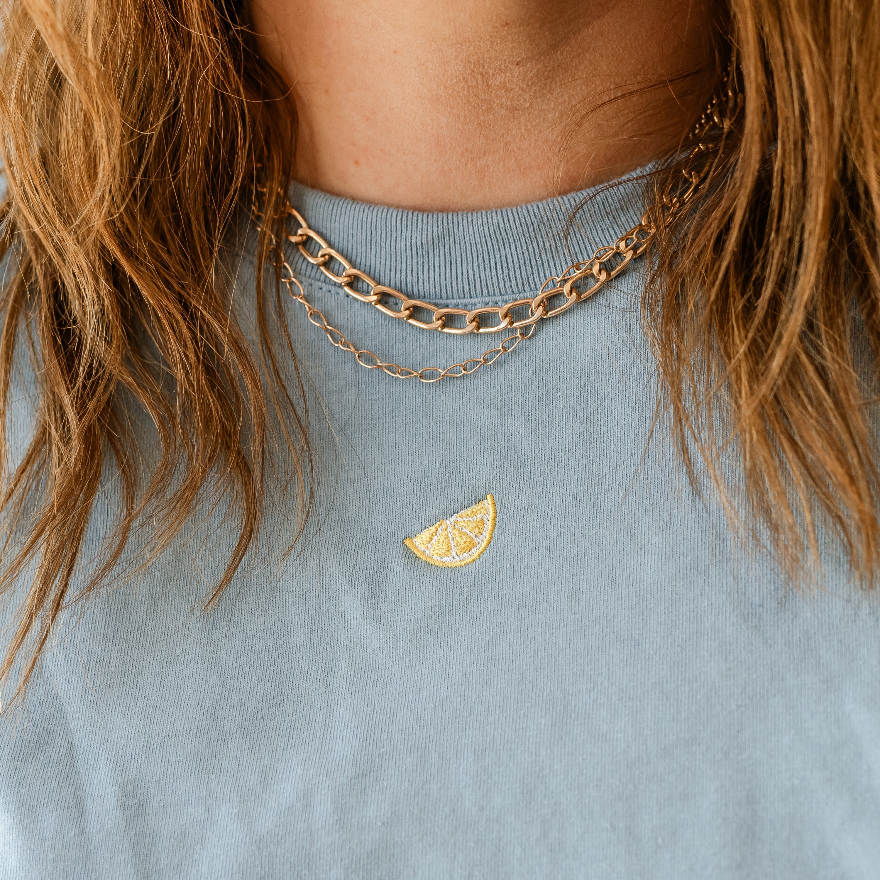 Embroidered Women's Everyday Tee - Mini Symbol (centered) - I'm Just a Girl Collection Little Mama Shirt Shop