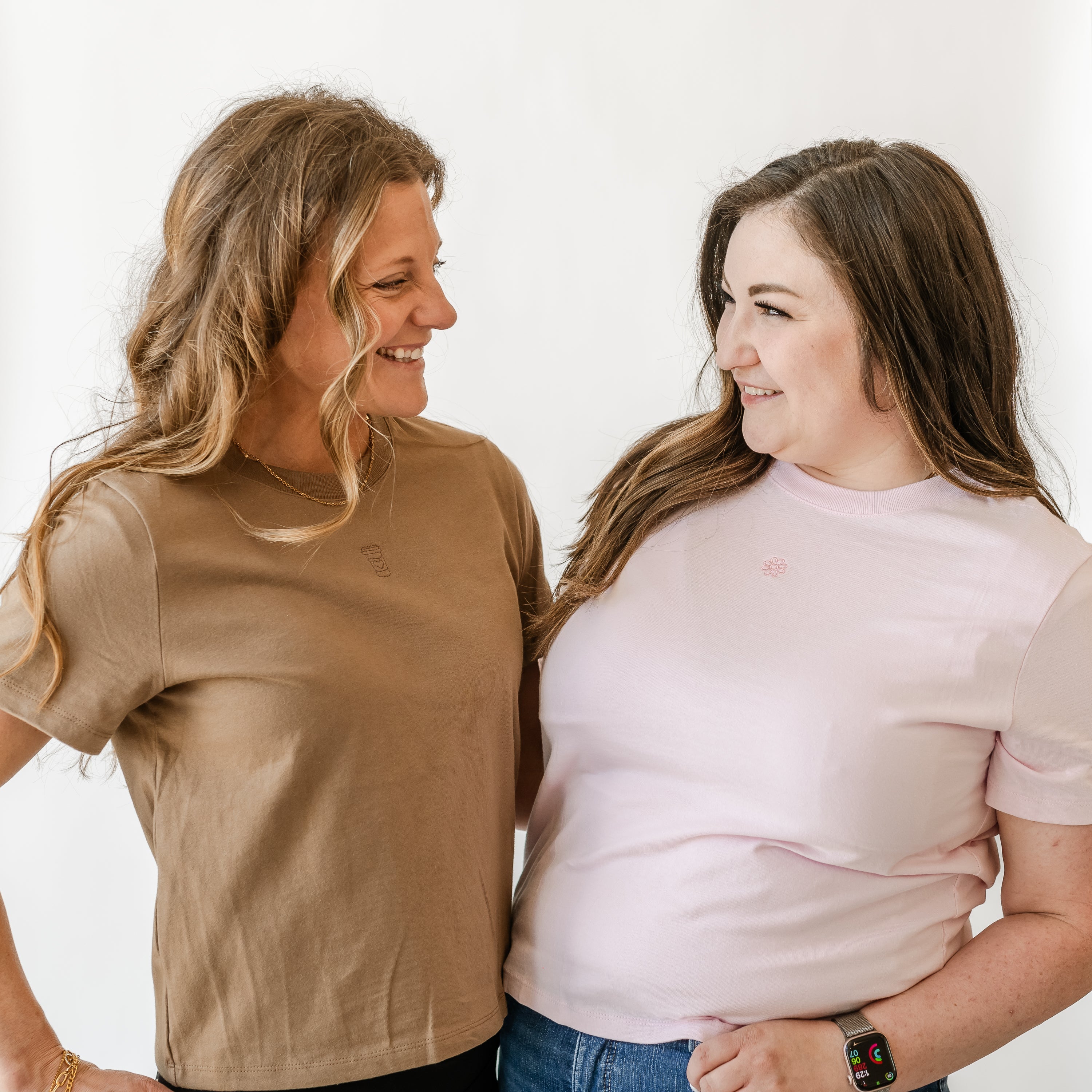 Embroidered Women's Everyday Tee - Mini Symbol (centered) - I'm Just a Girl Collection Little Mama Shirt Shop