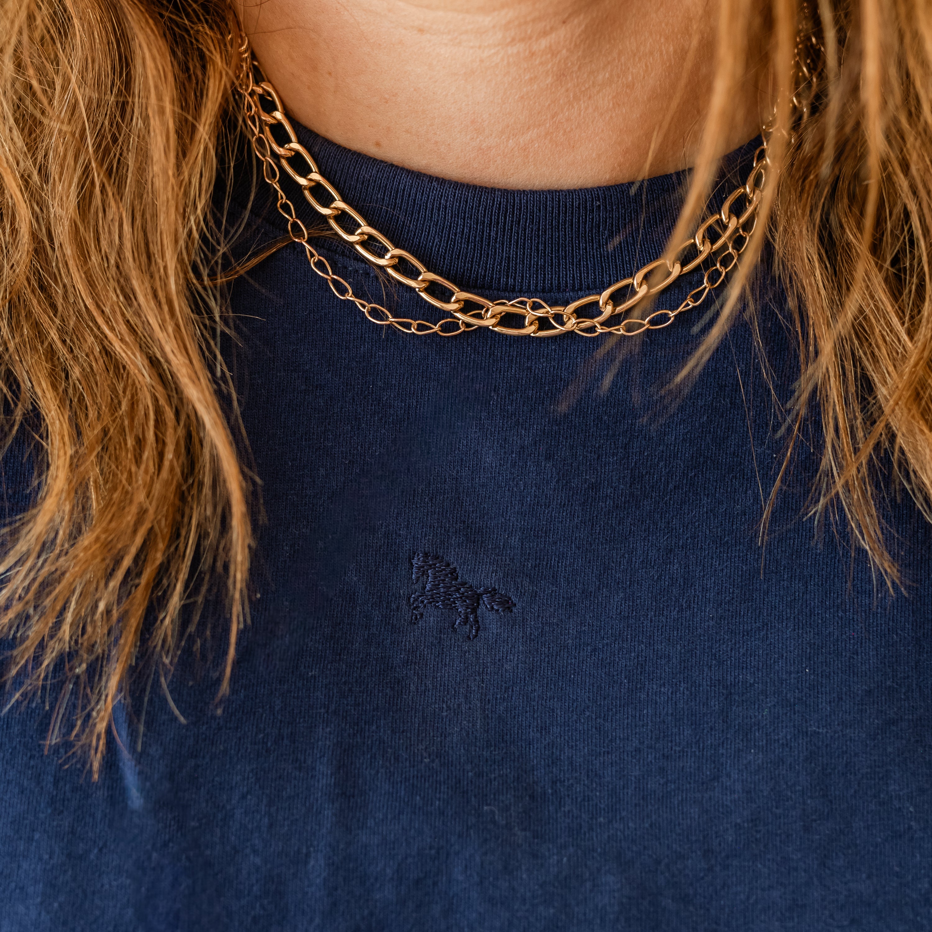 Embroidered Women's Everyday Tee - Mini Symbol (centered) - I'm Just a Girl Collection Little Mama Shirt Shop