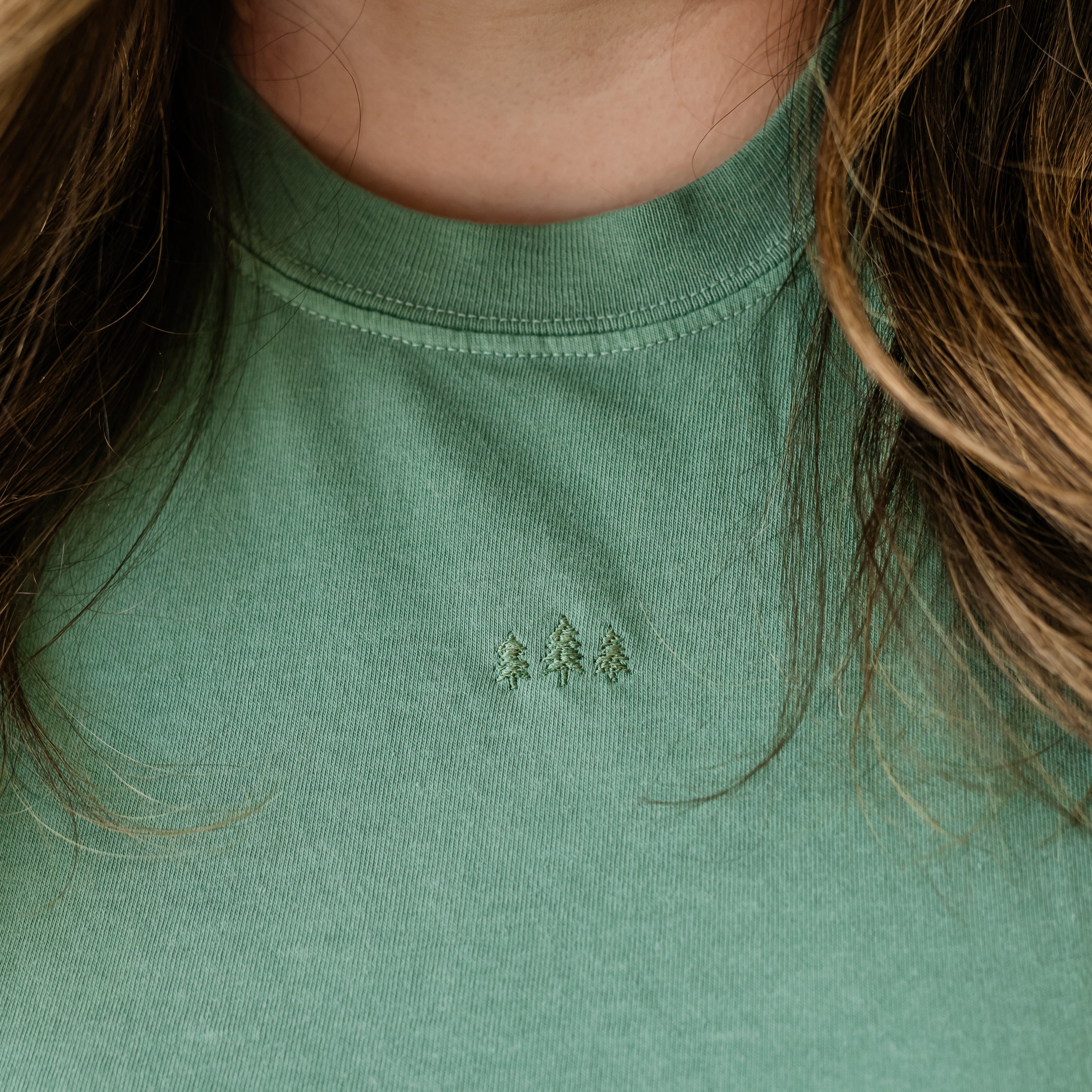 Embroidered Comfort Colors Tee - Mini Symbol (centered) - I'm Just a Girl Collection Little Mama Shirt Shop LLC