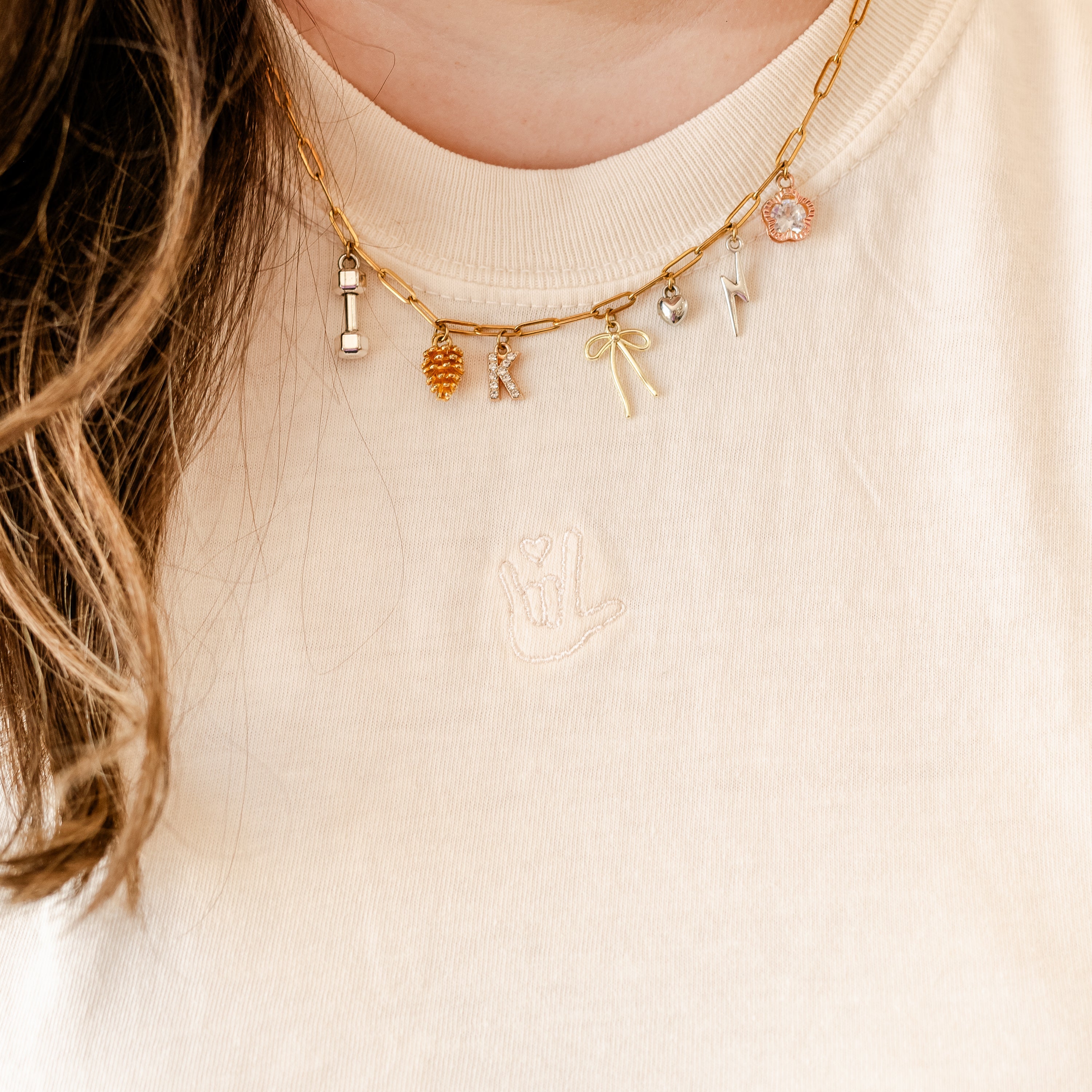 Embroidered Comfort Colors Tee - Mini Symbol (centered) - I'm Just a Girl Collection Little Mama Shirt Shop LLC