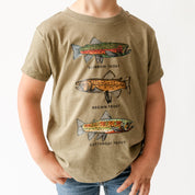 Trout Chart - Hand Drawn - Child Tee Little Mama Shirt Shop
