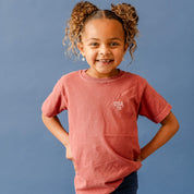 Embroidered YOUTH Comfort Colors Tee - USA '76 (pocket) Little Mama Shirt Shop