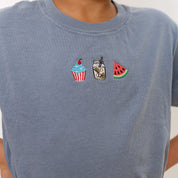 Embroidered YOUTH Comfort Colors Tee - Patriotic Sweet Treats (center) Little Mama Shirt Shop