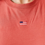 Embroidered Women's Heavyweight Tee - Tiny Flag Little Mama Shirt Shop