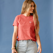 Embroidered Women's Heavyweight Tee - USA '76 (pocket) Little Mama Shirt Shop