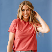 Embroidered Women's Heavyweight Tee - USA '76 (pocket) Little Mama Shirt Shop