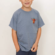 Embroidered YOUTH Comfort Colors Tee - Patriotic Hot Dog (pocket) Little Mama Shirt Shop