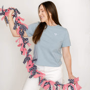 Embroidered Women's Heavyweight Tee - USA '76 (pocket) Little Mama Shirt Shop