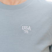 Embroidered Women's Heavyweight Tee - USA '76 (pocket) Little Mama Shirt Shop