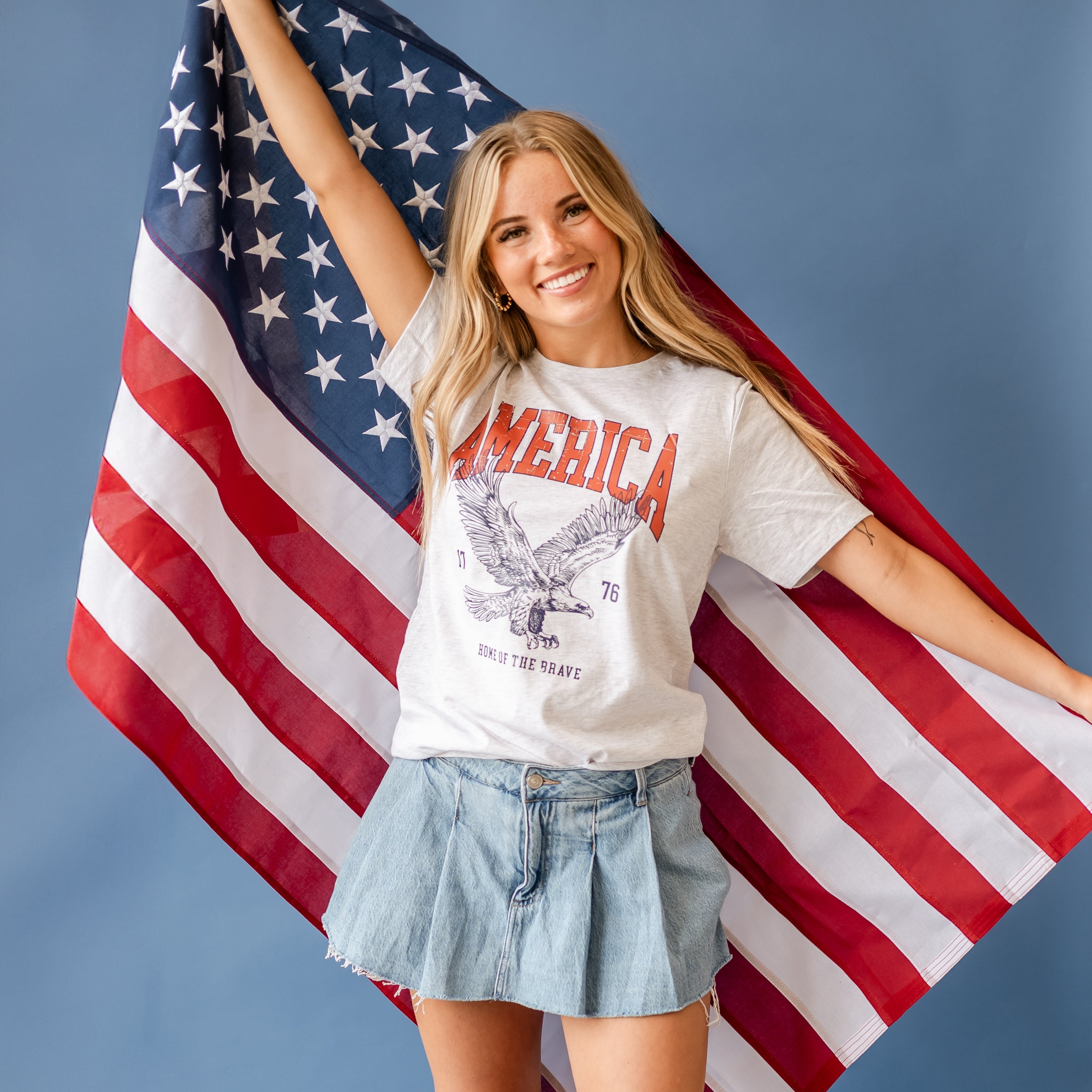 America - Home of the Brave - Unisex Tee Little Mama Shirt Shop