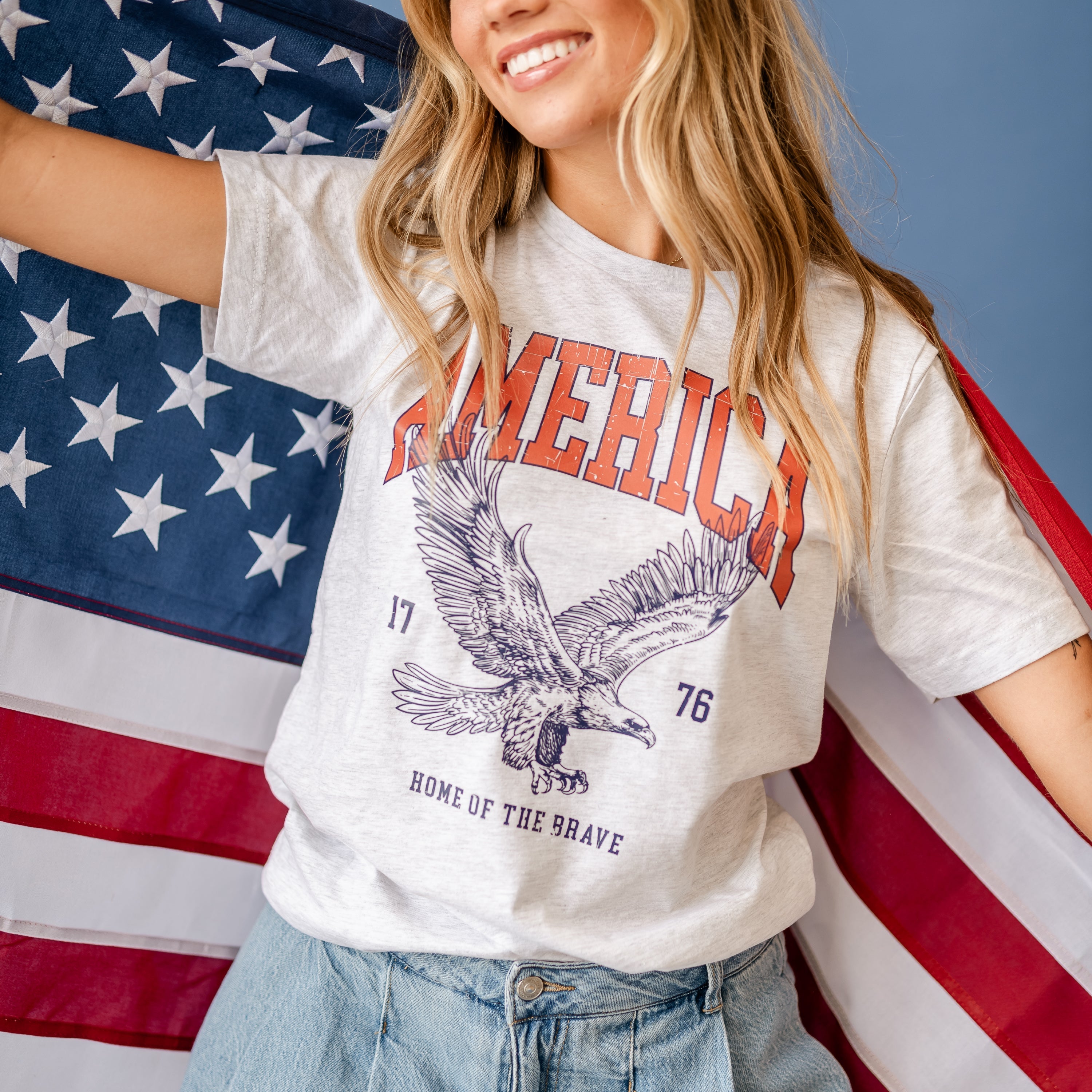 America - Home of the Brave - Unisex Tee Little Mama Shirt Shop