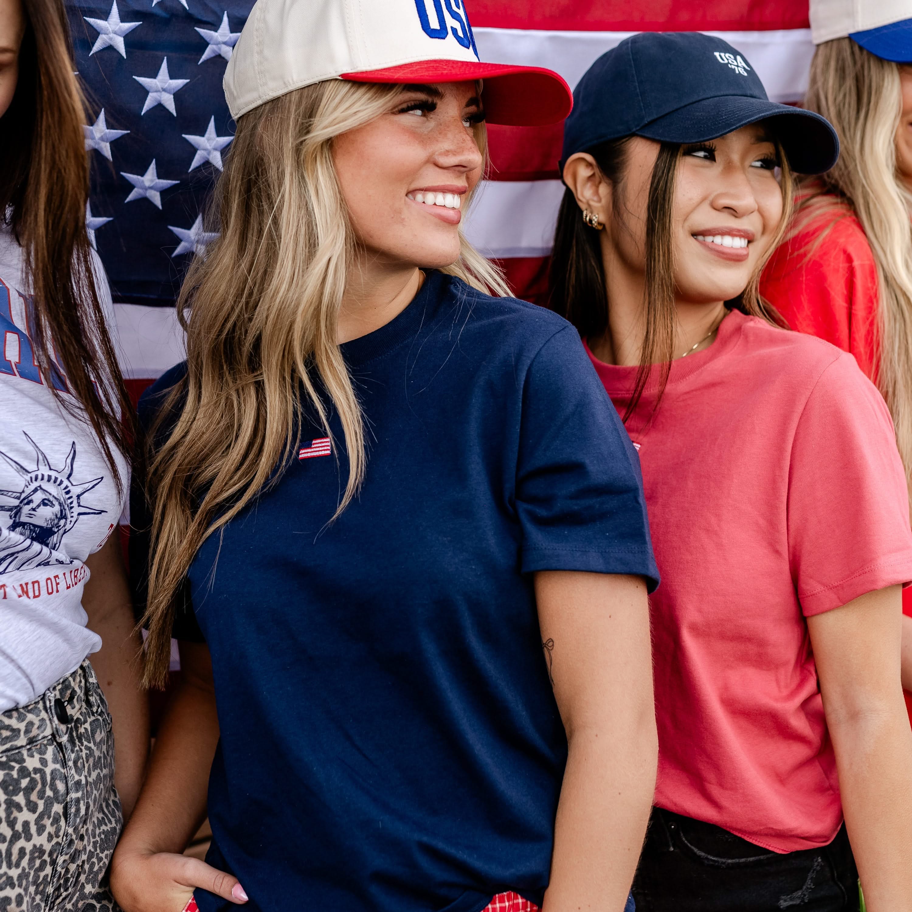 Embroidered Women's Heavyweight Tee - Tiny Flag Little Mama Shirt Shop