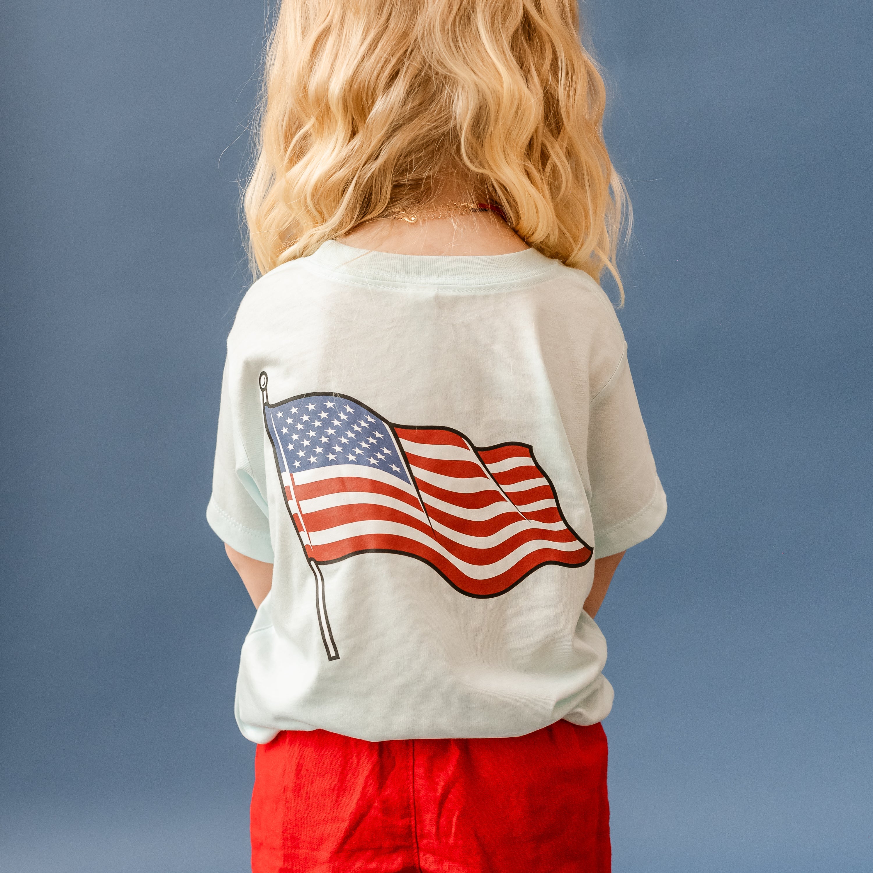 Young Wild & Free - Flag (pf&b) - Child Tee Little Mama Shirt Shop