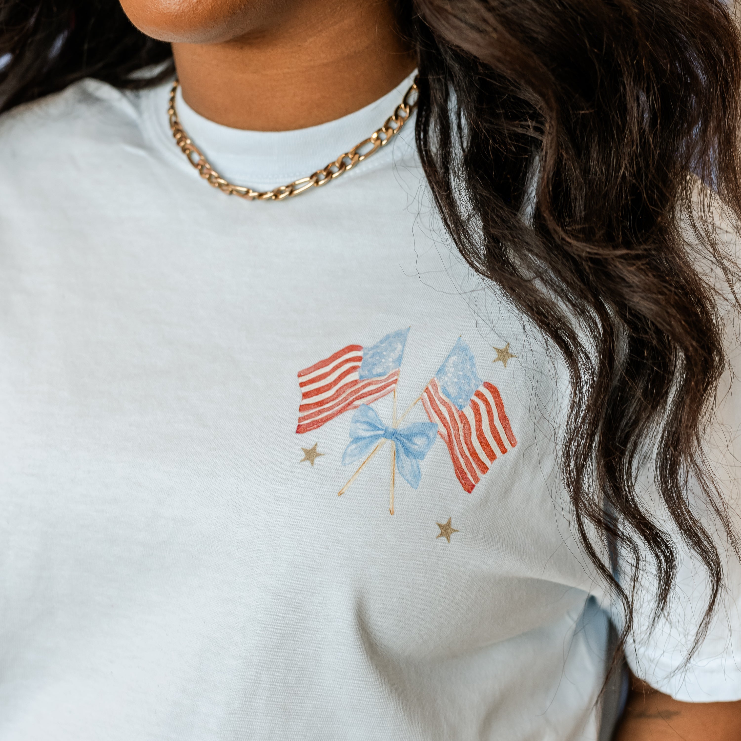 Watercolor Flags (pocket) - Comfort Colors Tee Little Mama Shirt Shop