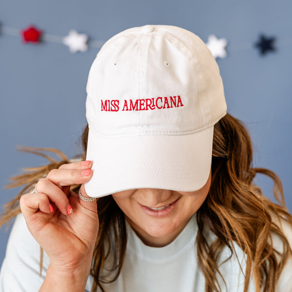 MISS AMERICANA - Text Only - Adult Size Baseball Cap