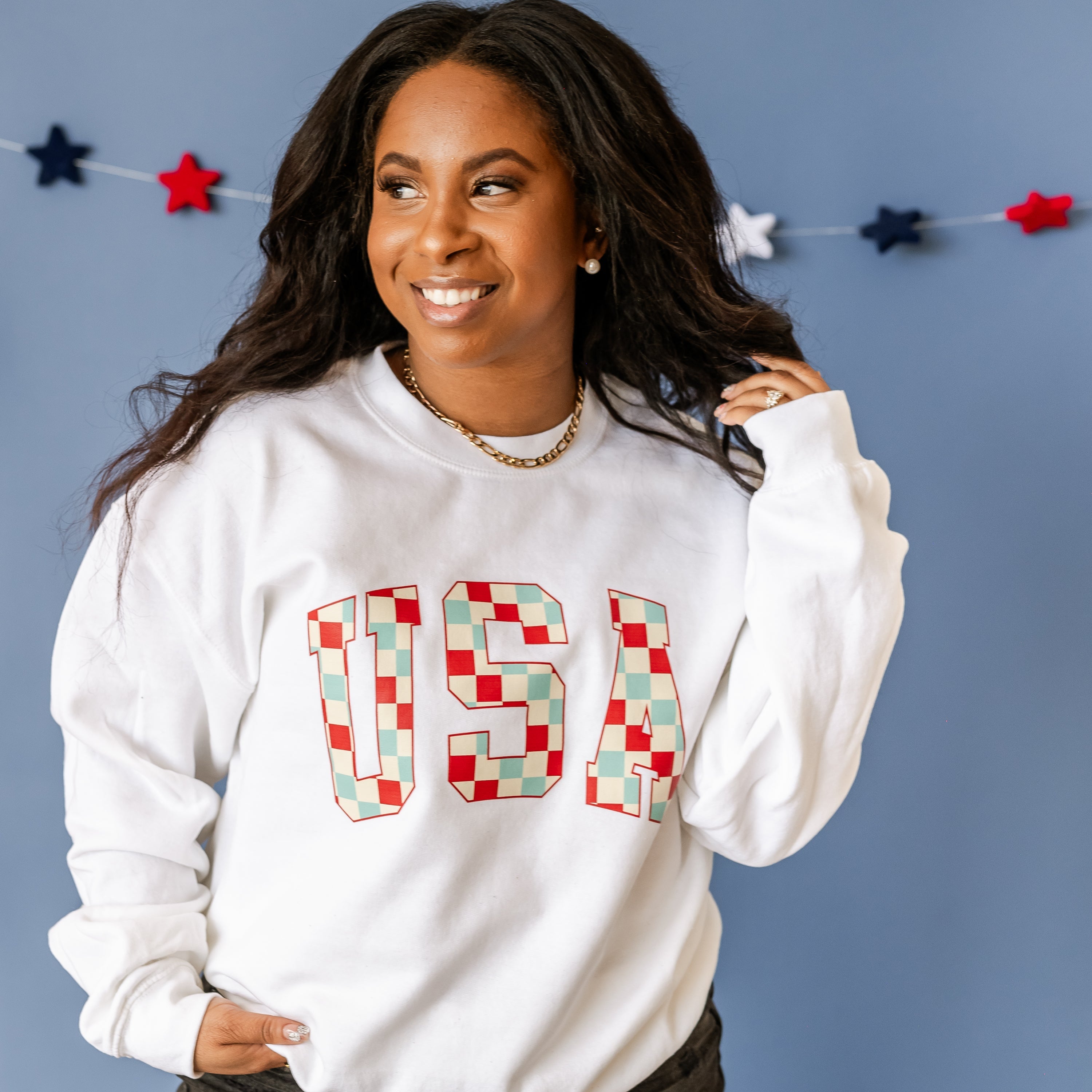 Checkered USA - BASIC Fleece Little Mama Shirt Shop LLC