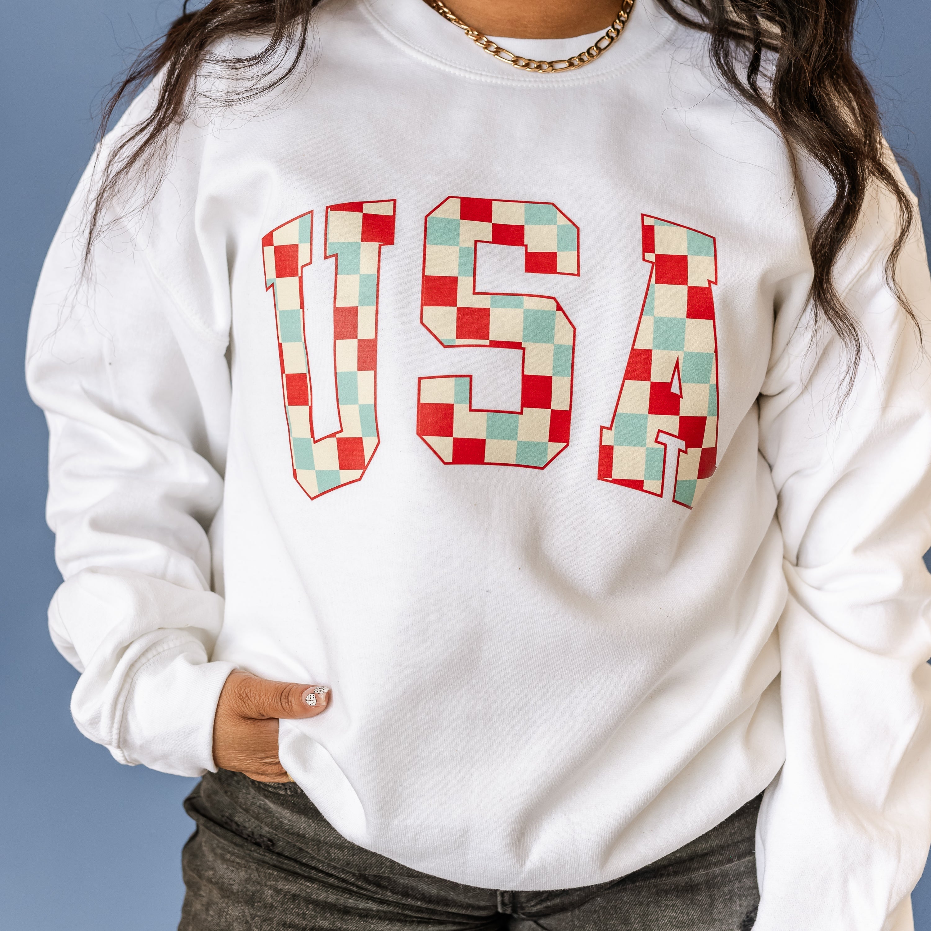 Checkered USA - BASIC Fleece Little Mama Shirt Shop LLC