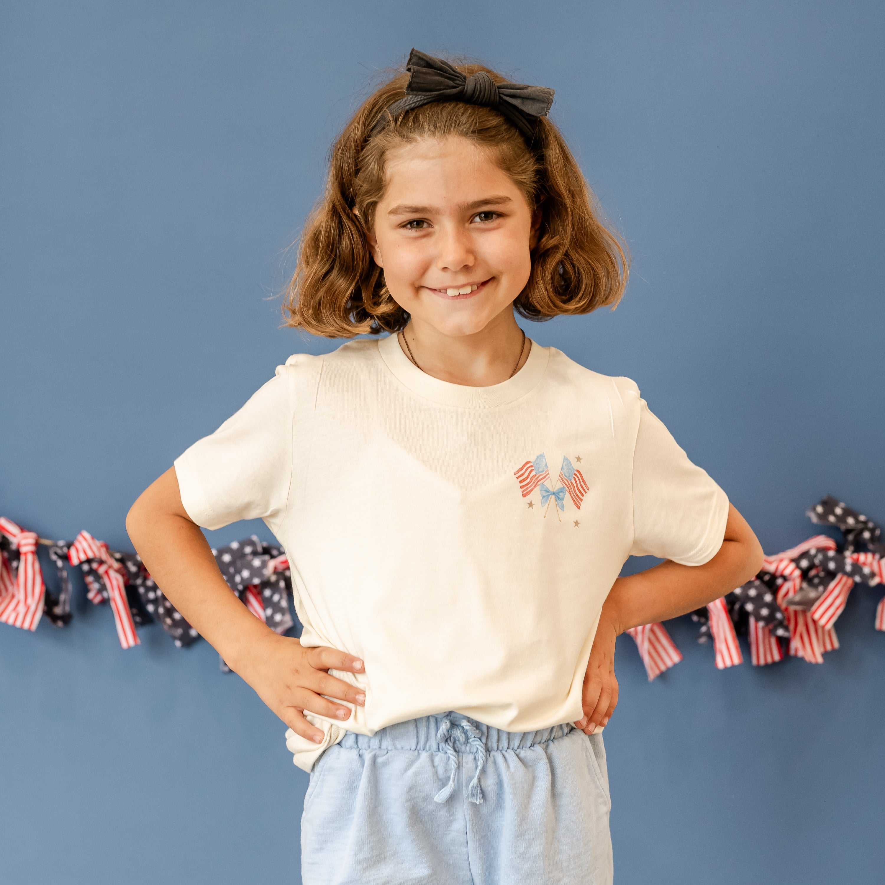 Watercolor Flags (pocket) - Child Tee Little Mama Shirt Shop