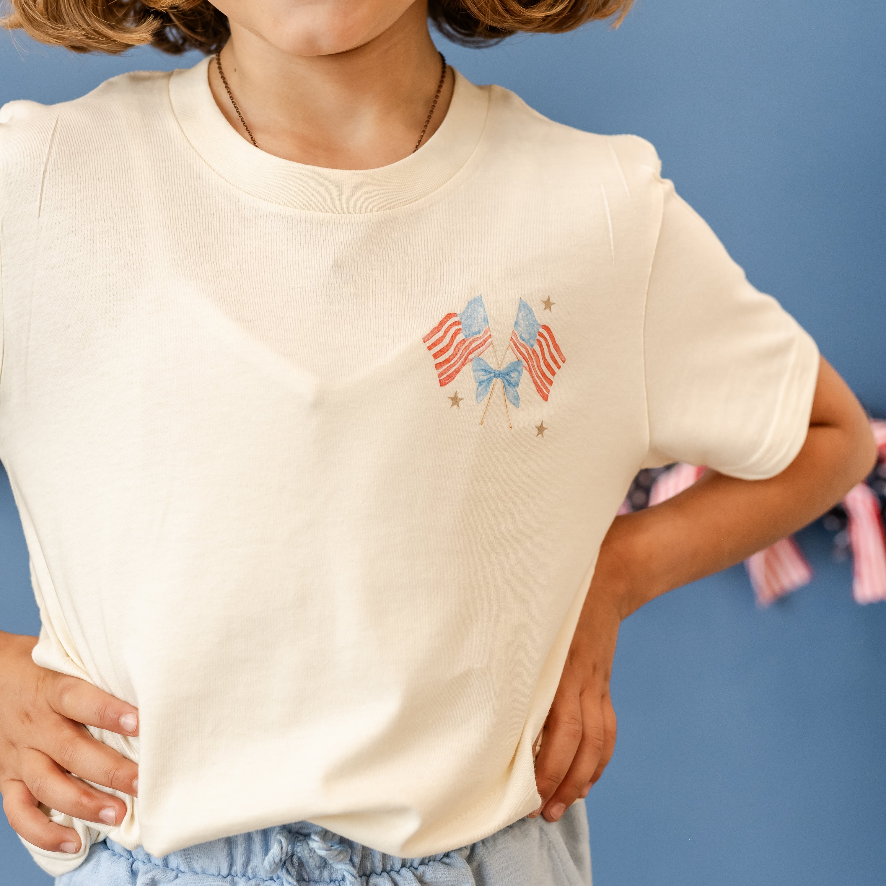 Watercolor Flags (pocket) - Child Tee Little Mama Shirt Shop