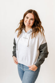 The Essential Crop Hoodie (Smoke - MAMA) Little Mama Shirt Shop LLC