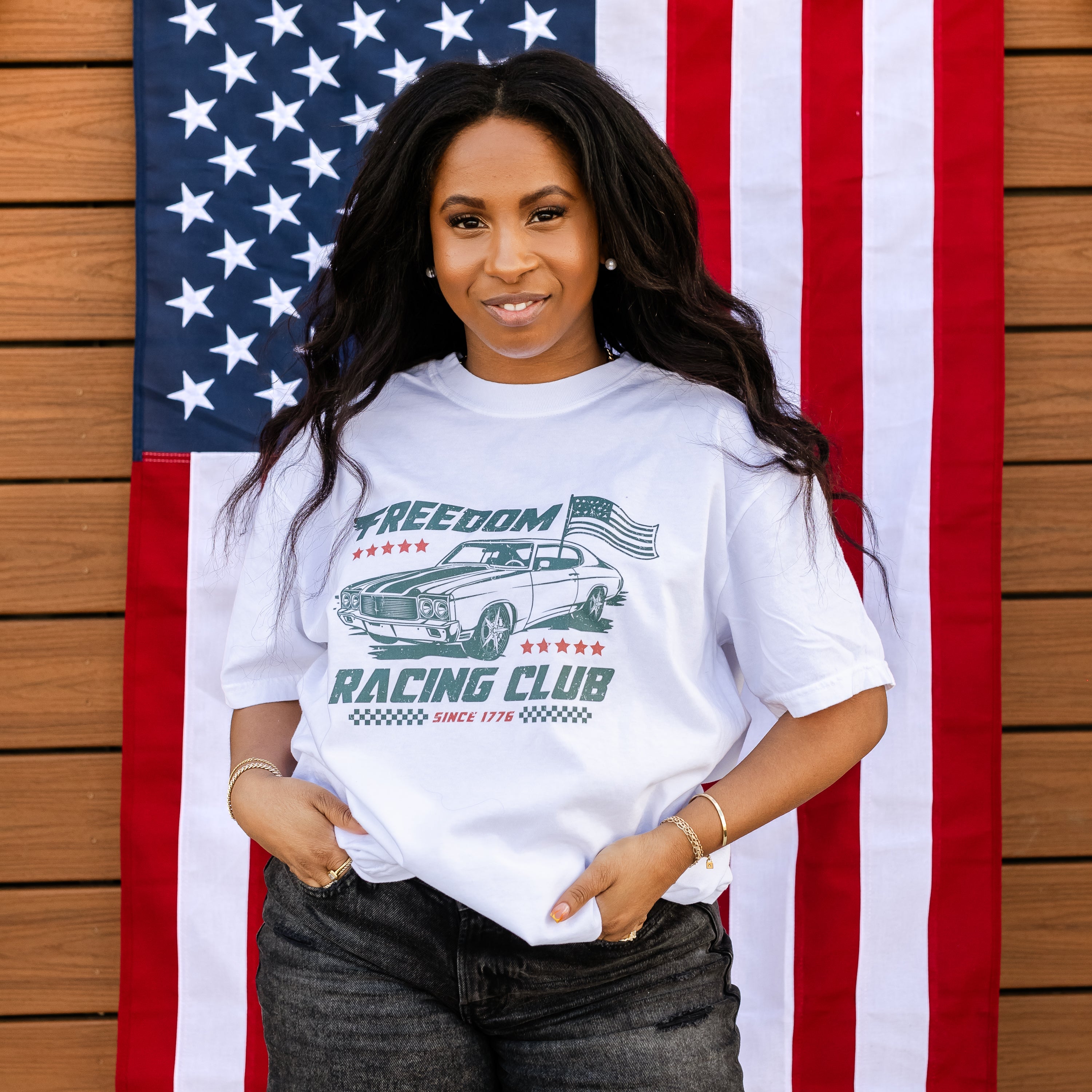 Freedom Racing Club - Comfort Colors Tee Little Mama Shirt Shop