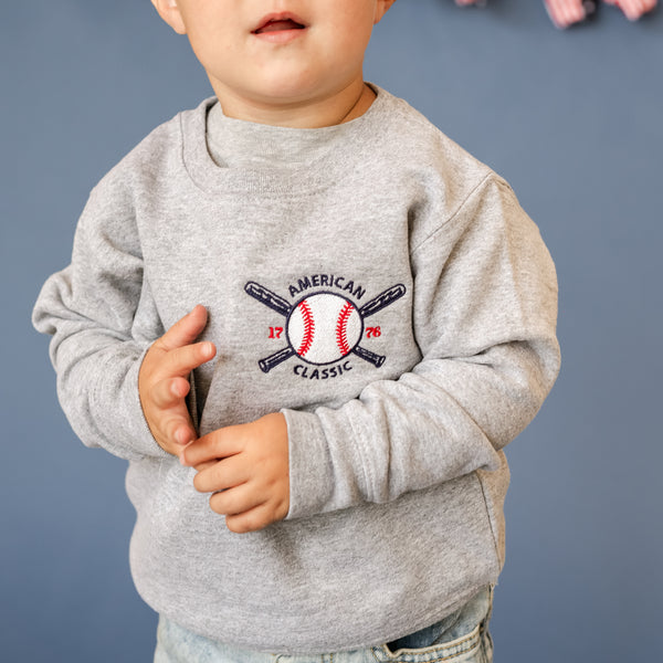 Embroidered Child Sweater - Baseball - American Classic 1776