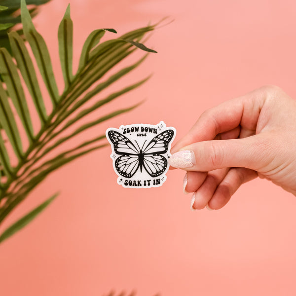 LMSS® STICKER - Slow Down and Soak It In Butterfly