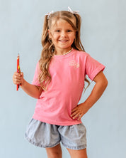 You Belong Here - Smiley and Supplies (pf&b) - YOUTH Comfort Colors Tee Little Mama Shirt Shop