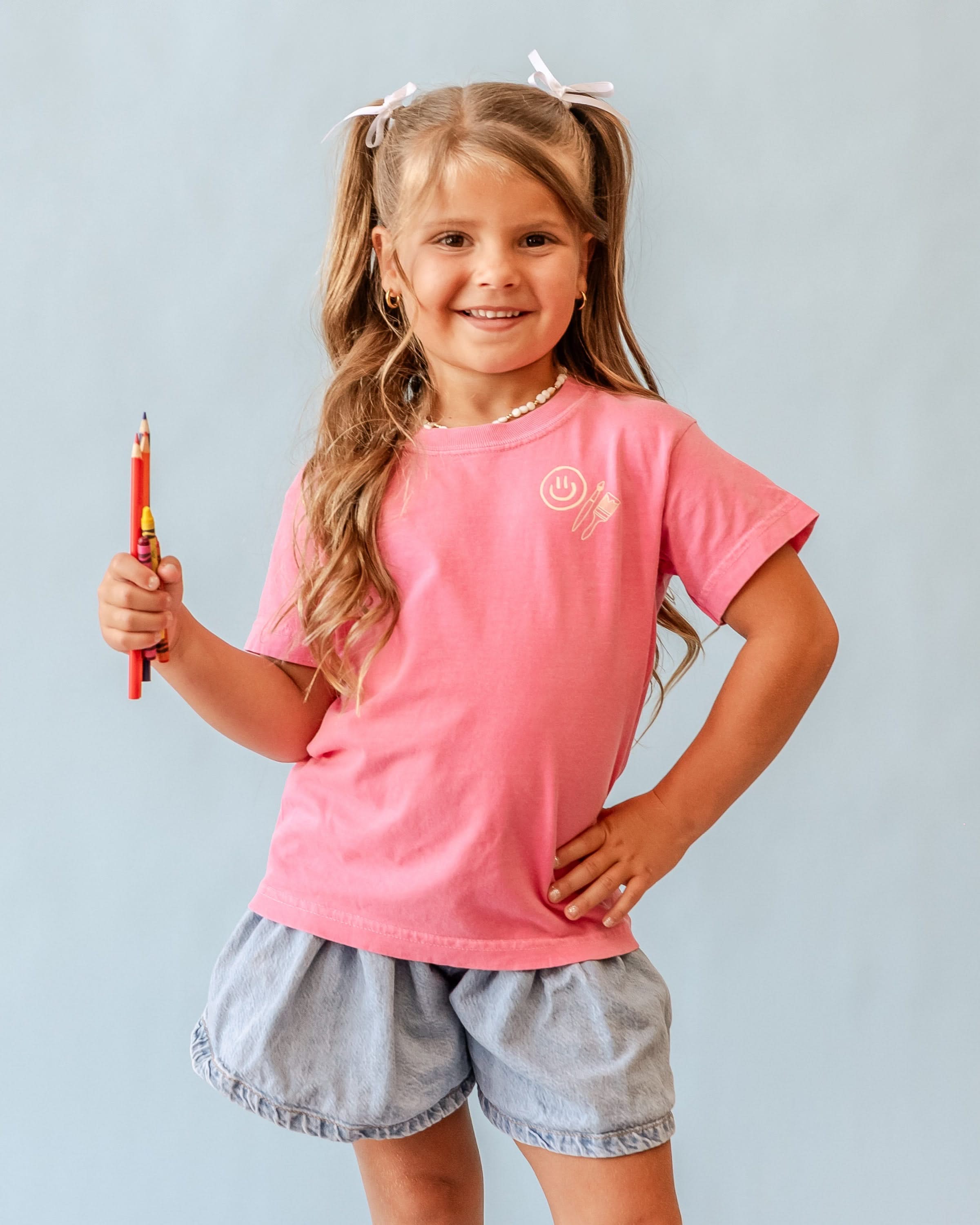 You Belong Here - Smiley and Supplies (pf&b) - YOUTH Comfort Colors Tee Little Mama Shirt Shop