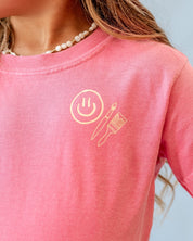 You Belong Here - Smiley and Supplies (pf&b) - YOUTH Comfort Colors Tee Little Mama Shirt Shop